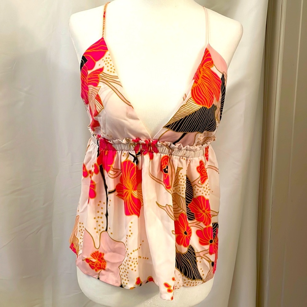 Express floral cross back top - size small